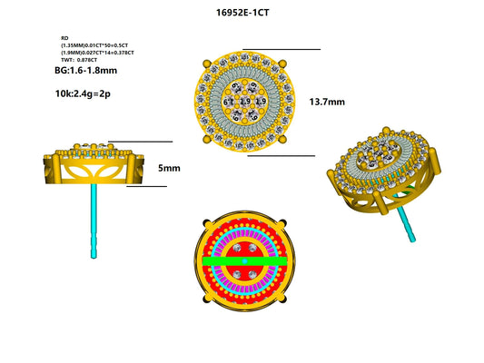 16952E-1.0CT Earring With Diamond