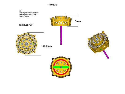 17087E Earring With Diamond
