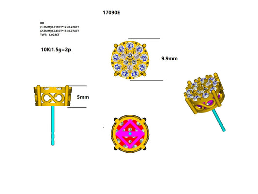 17090E Earring With Diamond