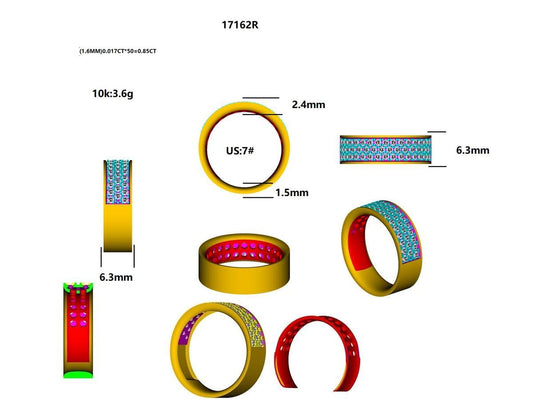 17162R  Ring With Diamonds