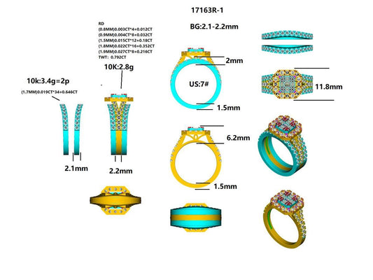 17163R Ring With Diamonds