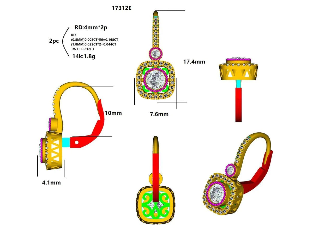 17312E Earring With Diamond