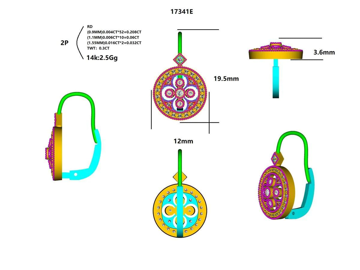 17341E Earring With Diamond