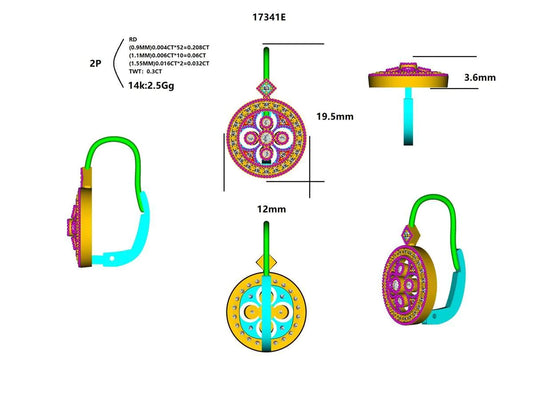 17341E Earring With Diamond