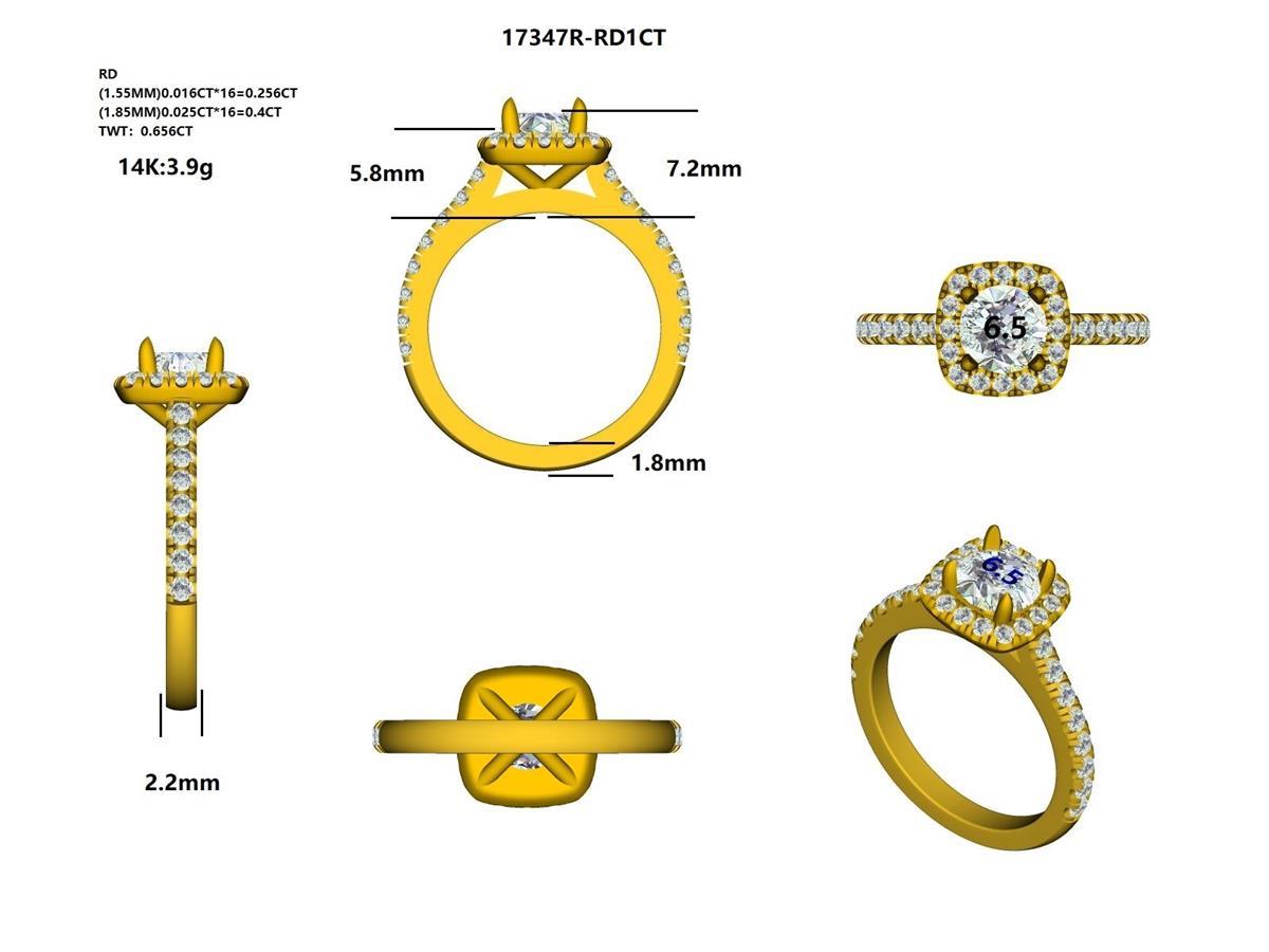 17347R-RD1.0CT Ring With Diamond