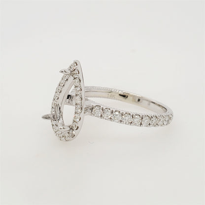 17371R Ring With Diamonds & Miligrain Shank