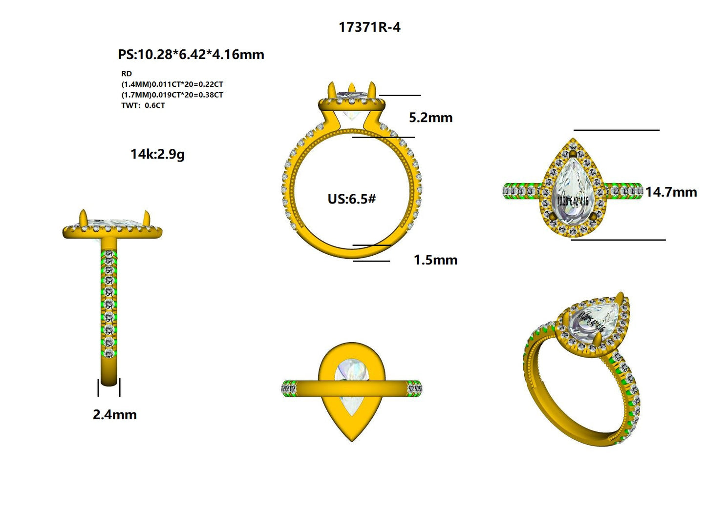 17371R Ring With Diamond