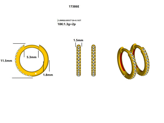 17386E Earrings With Diamond