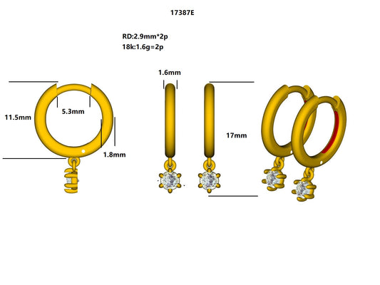 17387E Earrings With Diamond