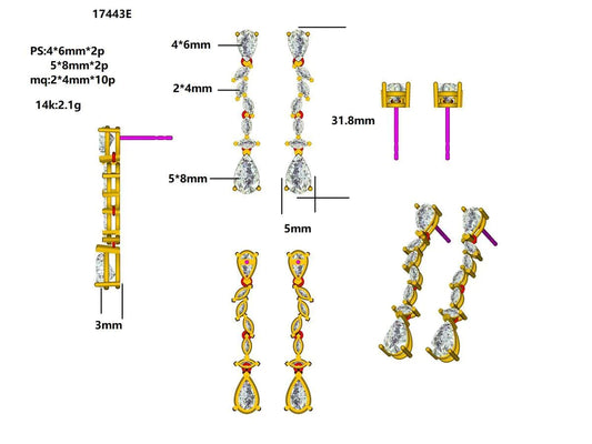 17443E Earring With Diamond