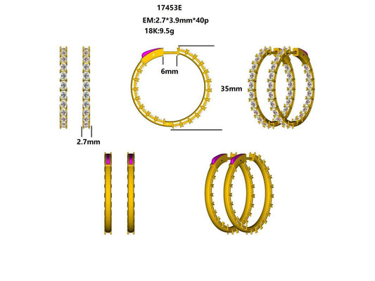 17453E Semi Mount Earrings