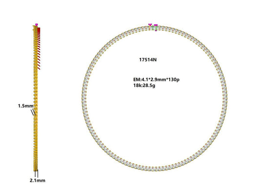 17514N Semi Mount Necklace