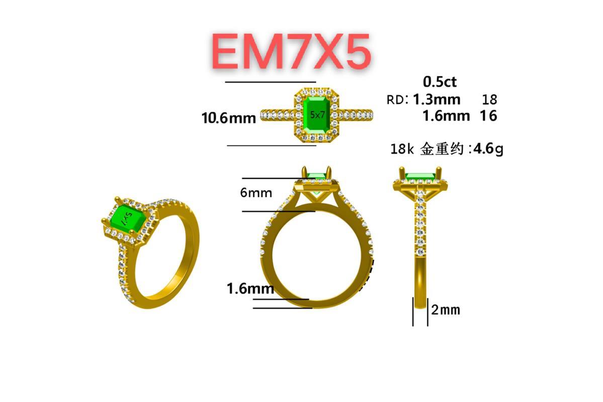 17543R-EM7X5MM Ring With Diamond