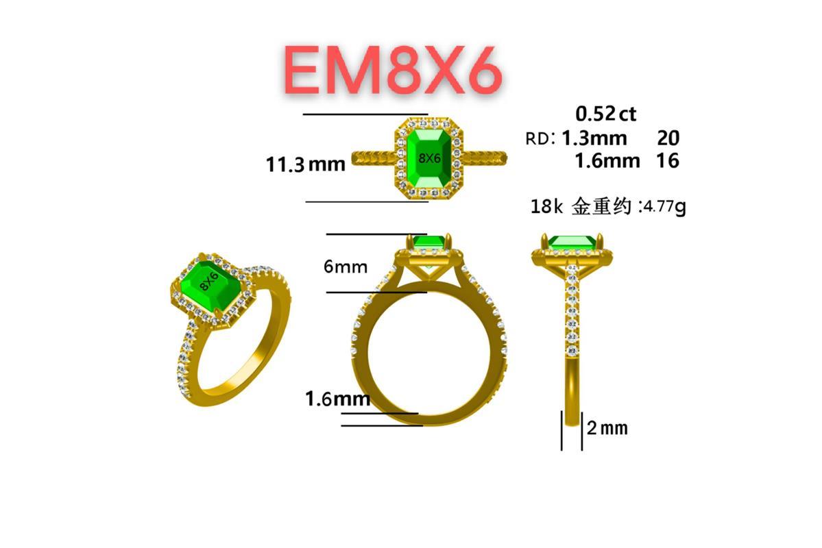 17543R-EM8X6MM Ring With Diamond