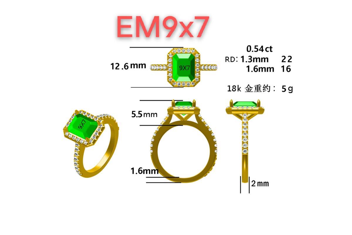 17543R-EM9X7MM Ring With Diamond