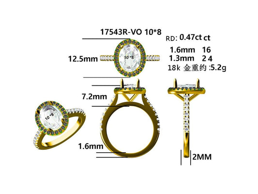 17543R-OV10X8MM Ring With Diamond