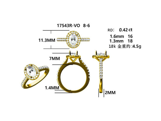 17543R-OV8X6MM Ring With Diamond