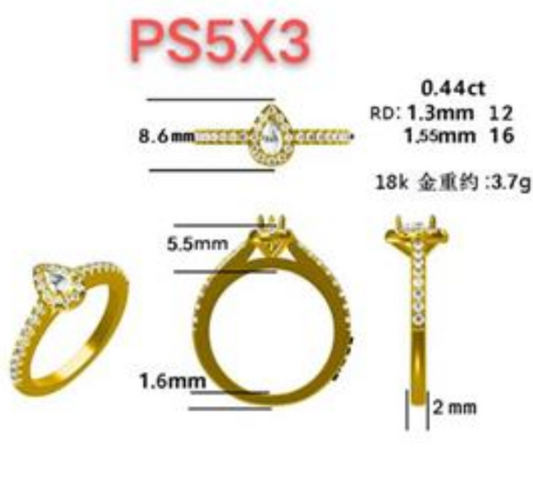 17543R-PS5X3MM Ring With Diamond