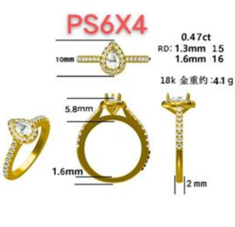 17543R-PS6X4MM Ring With Diamond