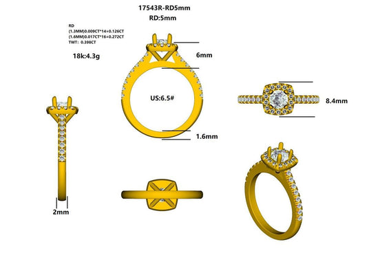 17543R-RD5.0MM Ring With Diamond