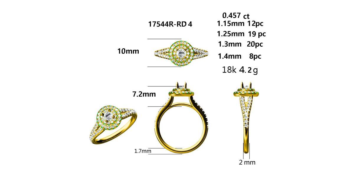 17544R-RD4.0MM Ring With Diamond