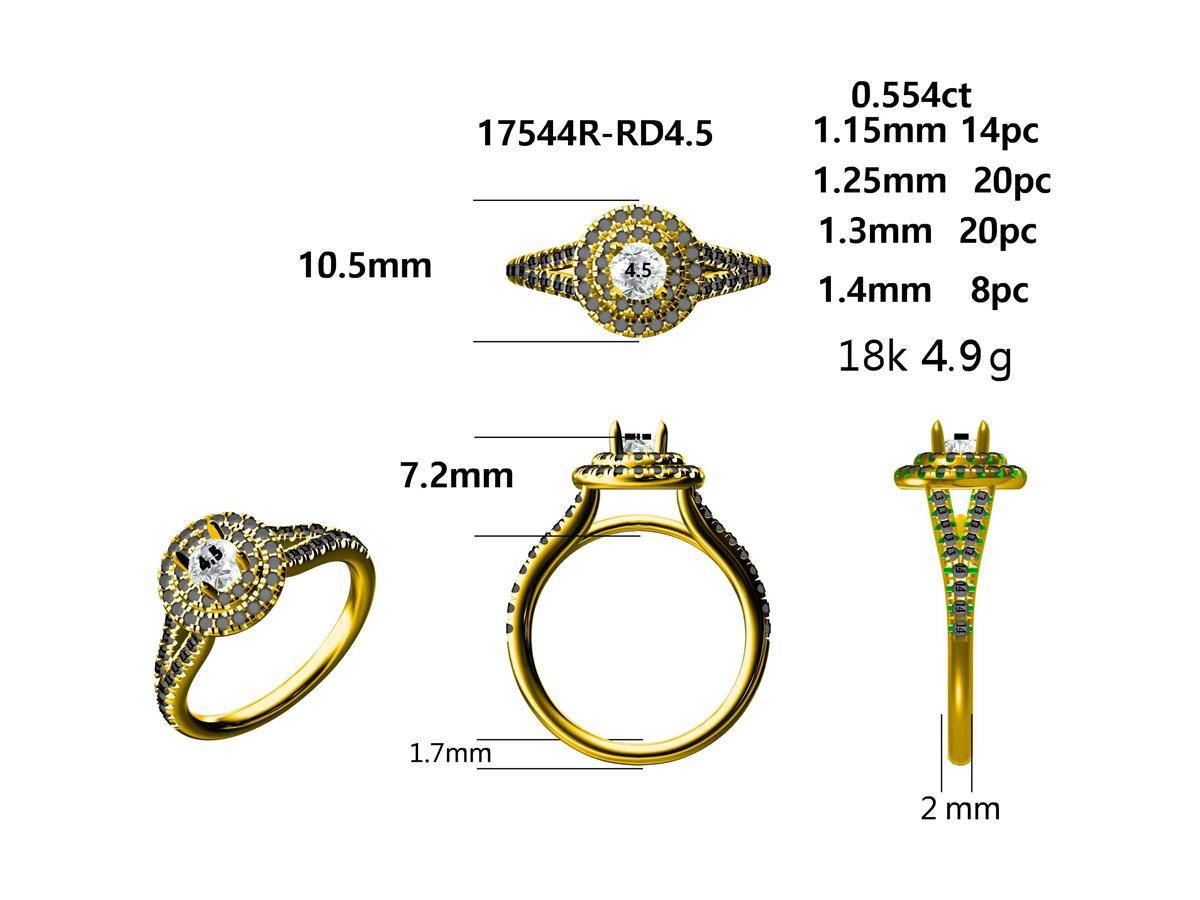 17544R-RD4.5MM Ring With Diamond