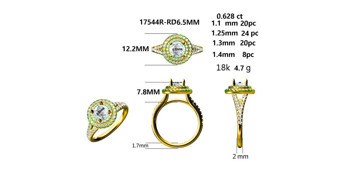 17544R-RD6.5MM Ring With Diamond
