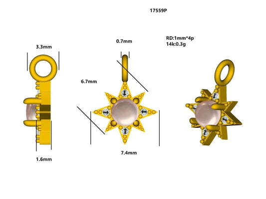 17559P Pendant With Diamond and Gemstone