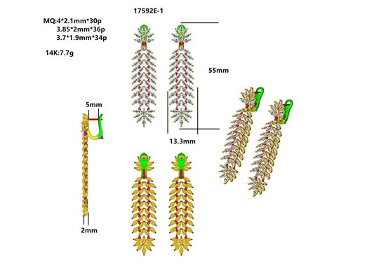 17592E Semi Mount Earrings