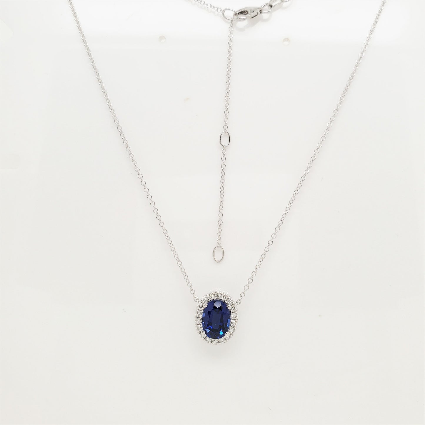 17635P-OV8X6 Necklace With Diamond & Gemstone