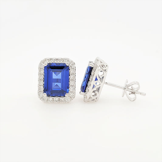 17636E-EM8X6 Earrings With Diamond & Gemstone