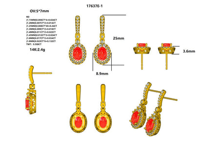 17637E-OV7X5 Earrings With Diamond & Gemstone