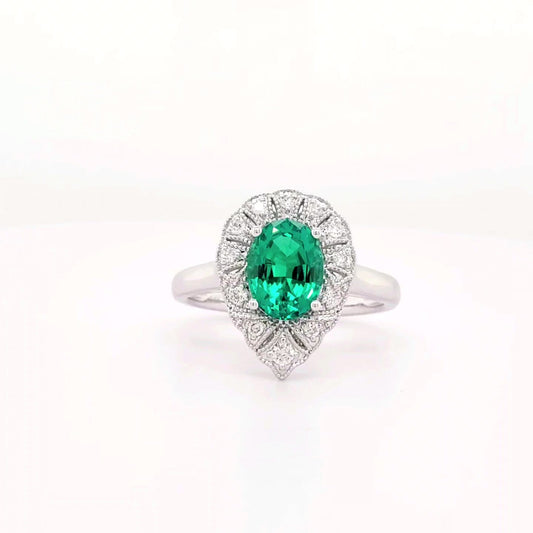 17638R-OV8X6  Ring With Diamond & Gemstone