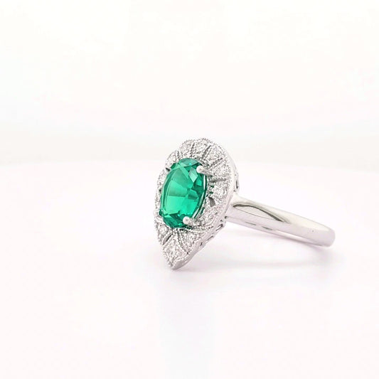 17638R-OV8X6  Ring With Diamond & Gemstone