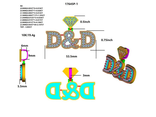 17645P 10K Gold Pendant With Diamond