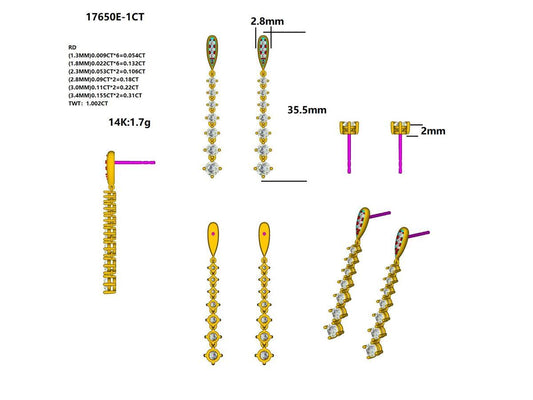 17650E-1.0CT Earring With Diamond