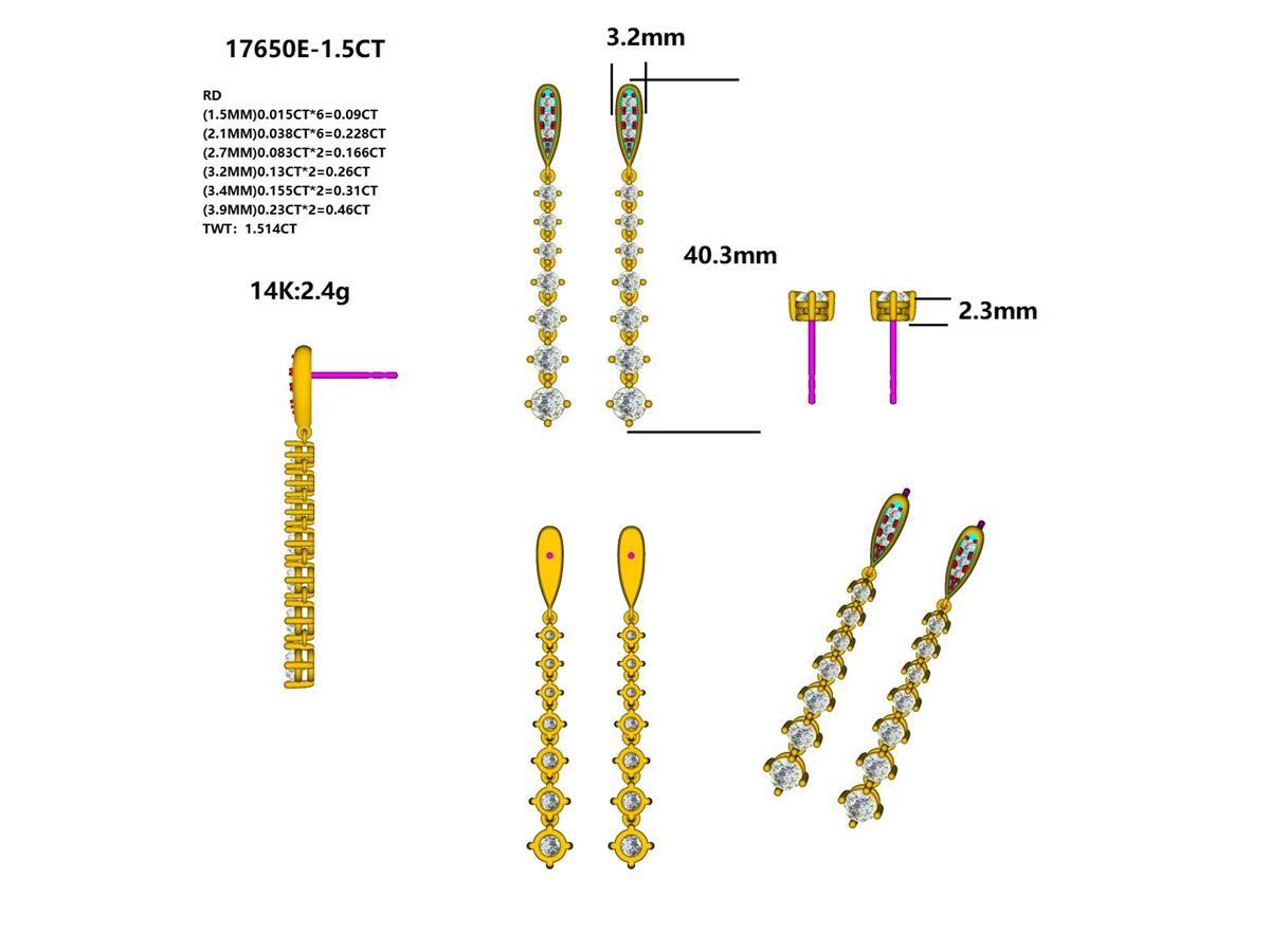 17650E-1.5CT Earring With Diamond