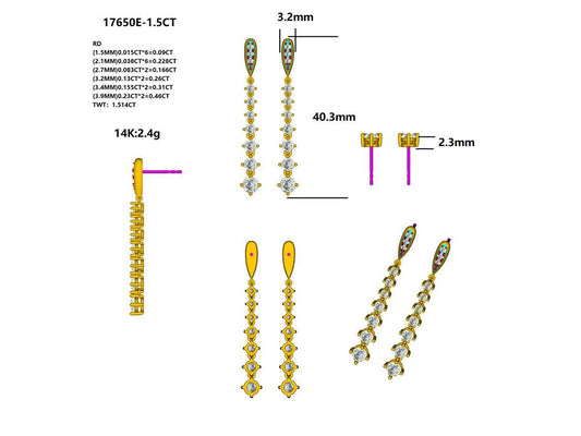 17650E-1.5CT Earring With Diamond