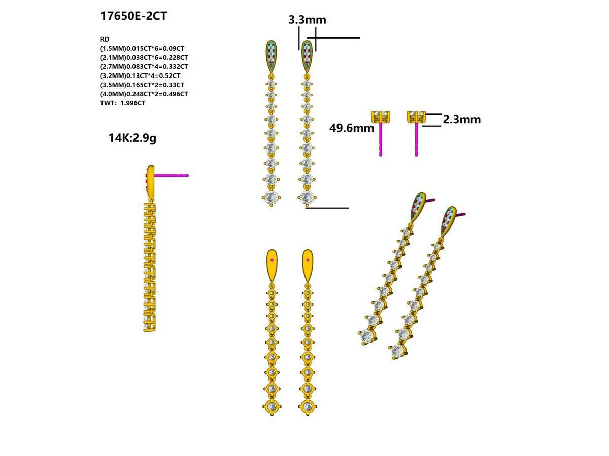 17650E-2.0CT Earring With Diamond