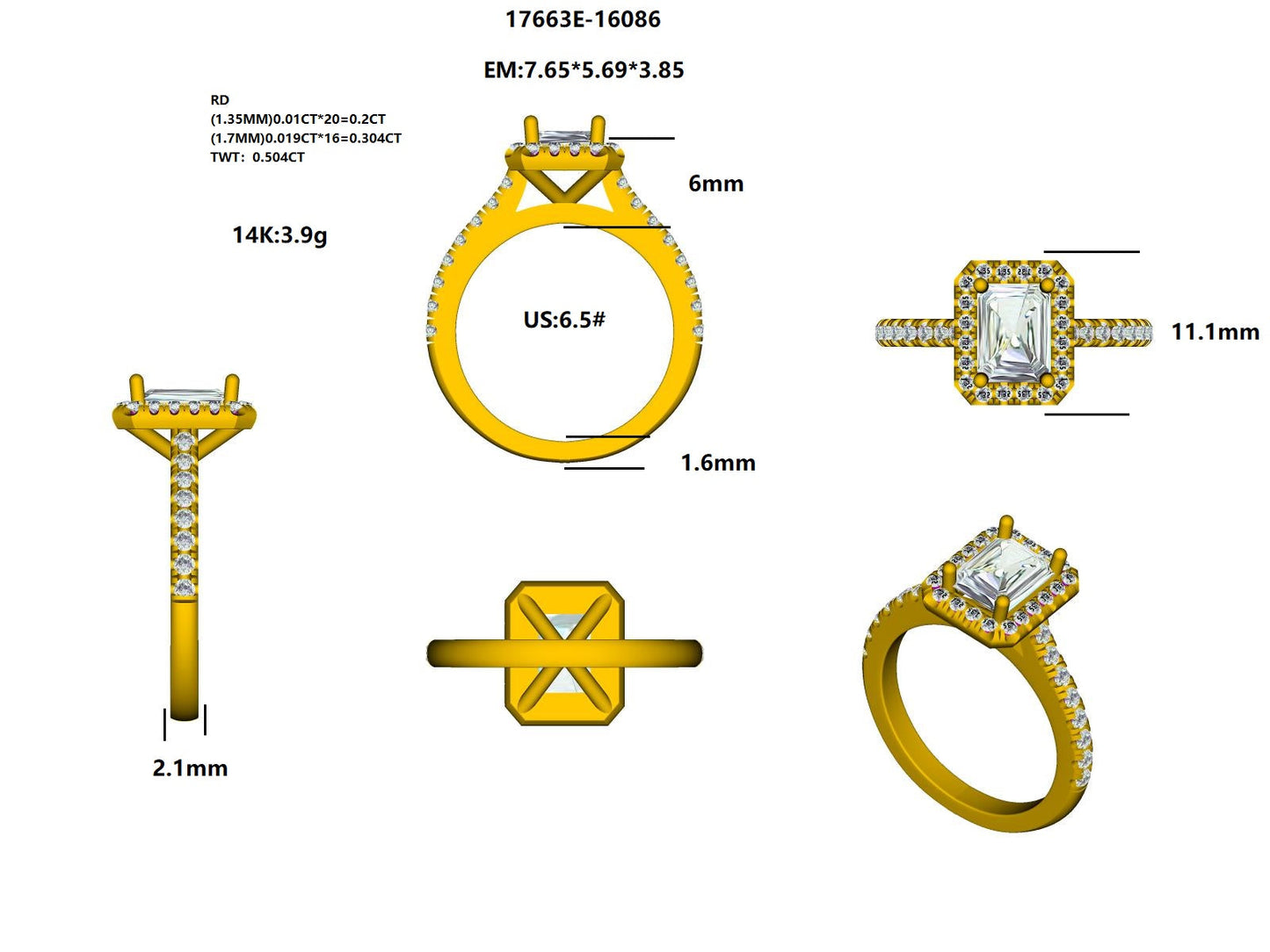 17663R Ring With Diamond