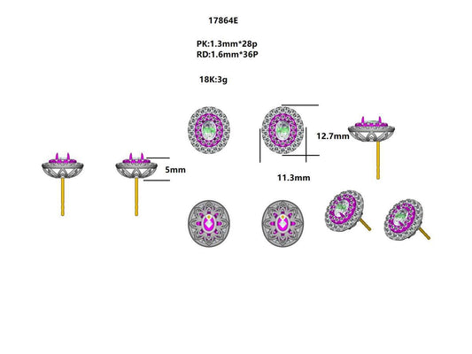 17864E Earring With Diamond