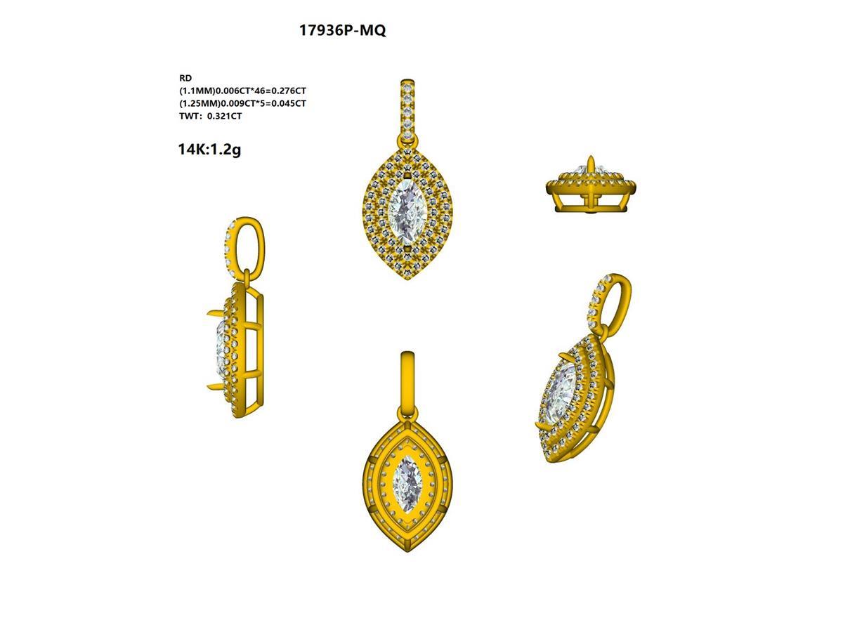 17936P-MQ Pendant With Diamond