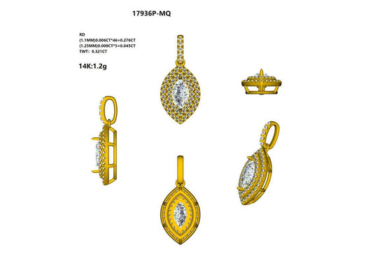 17936P-MQ Pendant With Diamond