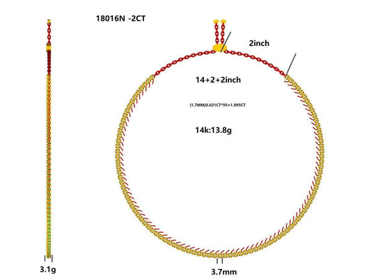 18016N-2CT Necklace With Diamond