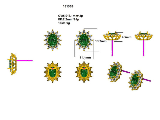 18156E Earring With Diamond