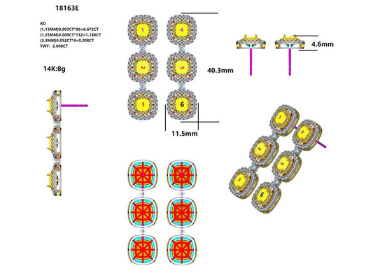 18163E Earring With Diamond