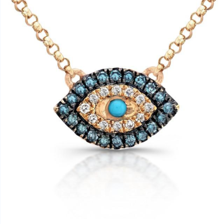 8621P Necklace With Diamond & Gemstone