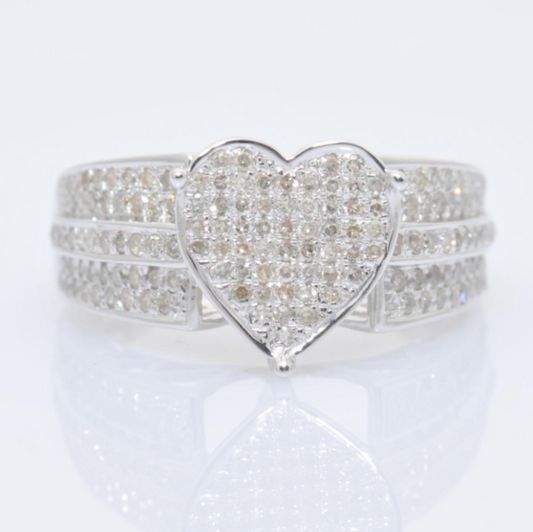 9064R S925 SILVER RING WITH DIAMOND