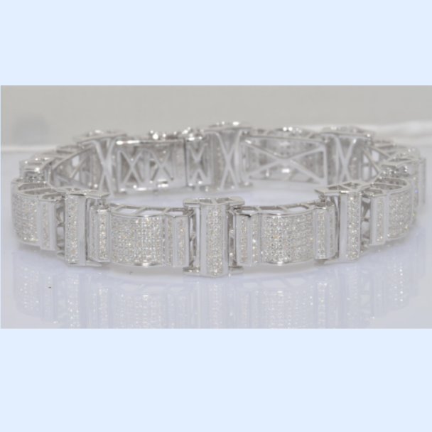 9268BR S925 SILVER BRACELET WITH OTHER CHAIN WITH DIAMOND
