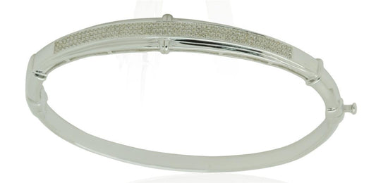 9367BG Silver Bangle With Diamond